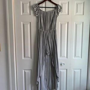 Black and White Stripped Romper
